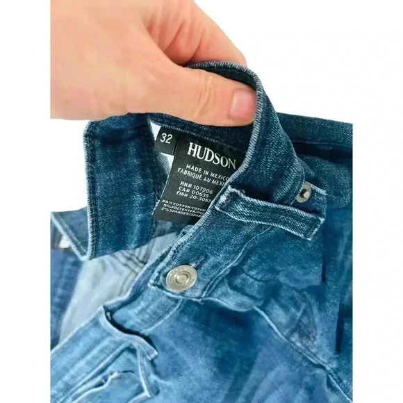 Hudson Tapered Jeans Women's 32 Blue Distressed Medium Wash Denim Stretch - Picture 6 of 7